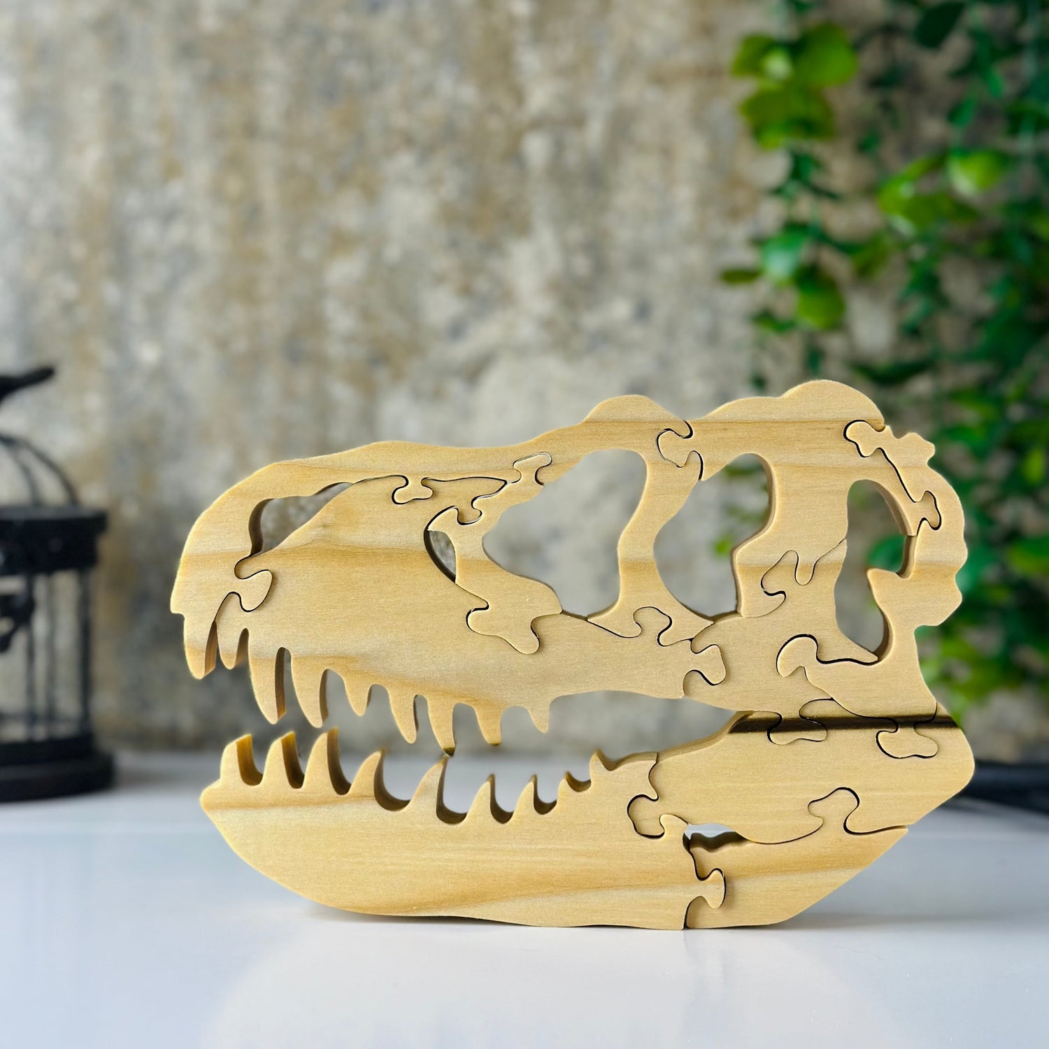 Dinosaur Skull Wooden Puzzle, Front View
