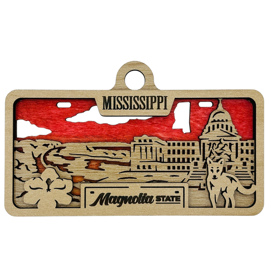 Mississippi License Plate Ornament