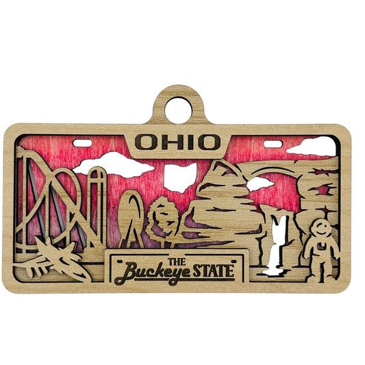 Ohio License Plate Ornament