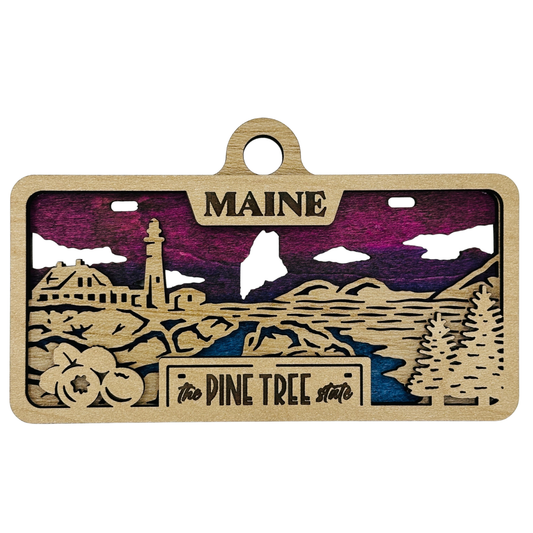 Maine License Plate Ornament