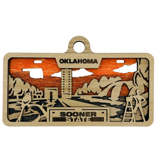 Oklahoma License Plate Ornament