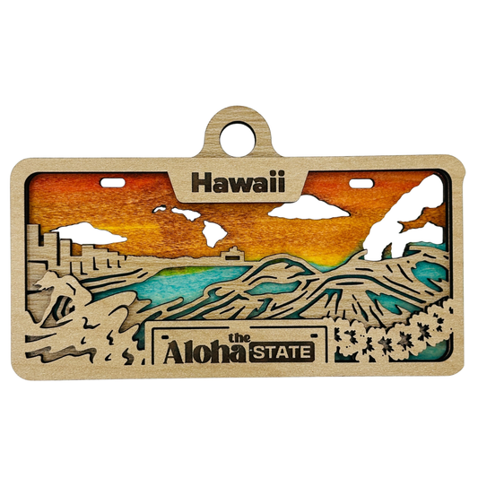 Hawaii License Plate Ornament