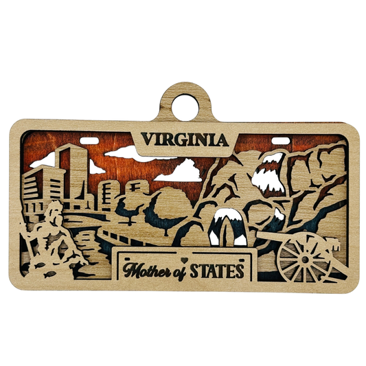 Virginia License Plate Ornament