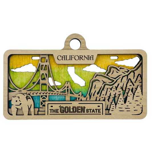 California License Plate Ornament