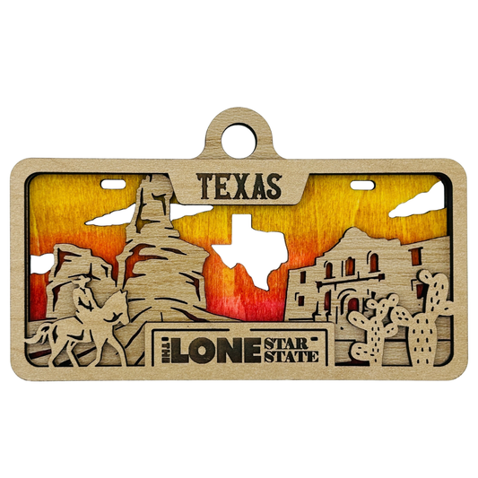 Texas License Plate Ornament