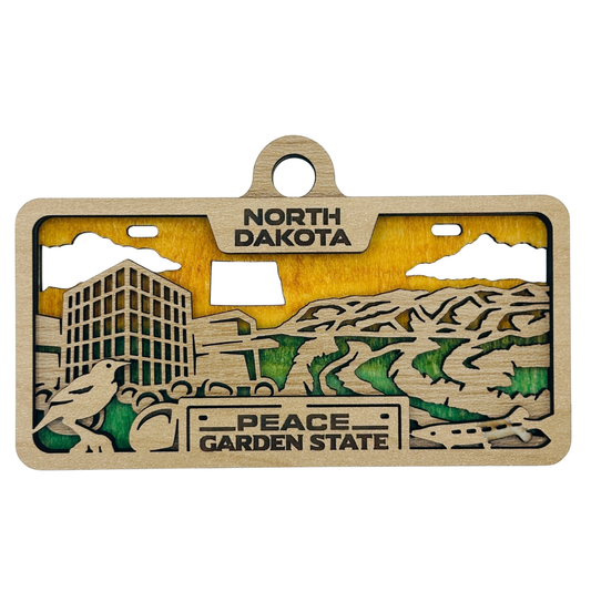 North Dakota License Plate Ornament