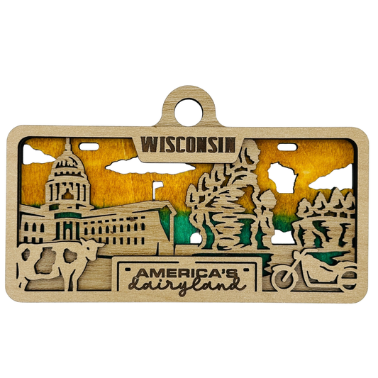 Wisconsin License Plate Ornament