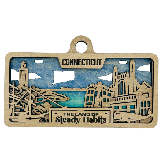 Connecticut License Plate Ornament