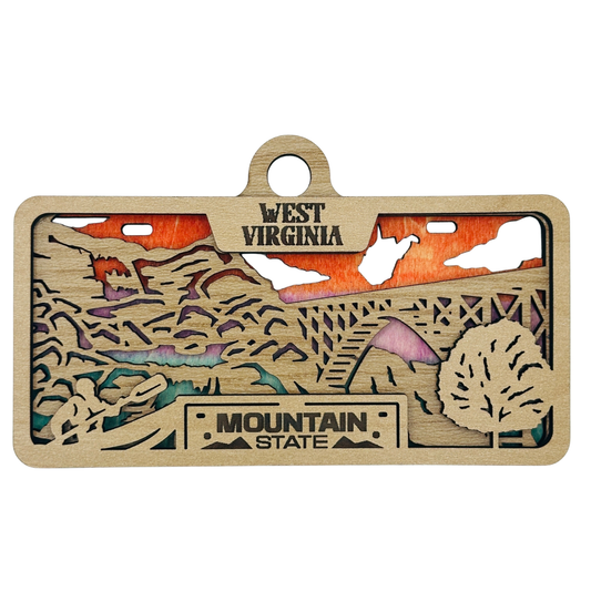 West Virginia License Plate Ornament