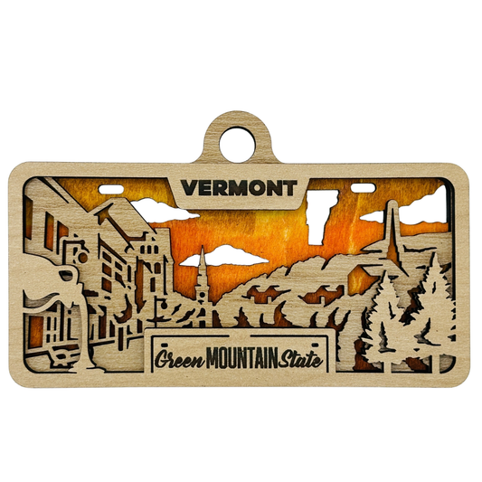 Vermont License Plate Ornament