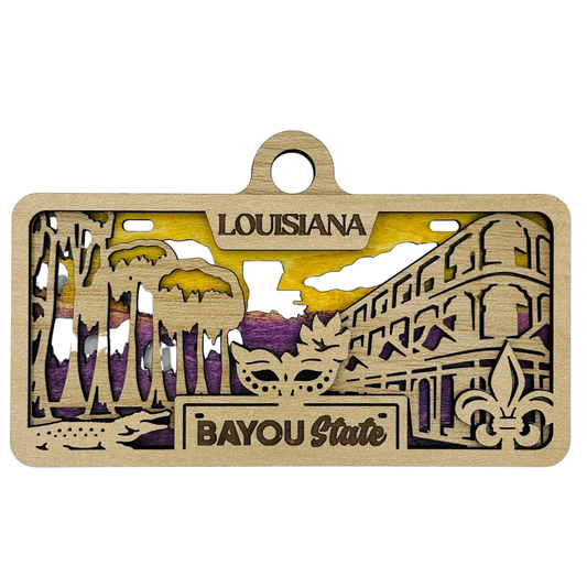 Louisiana License Plate Ornament